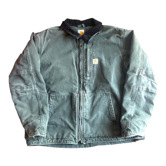 Vintage Green Sz XL distressed full zip Carhartt full swing Armstrong jacket